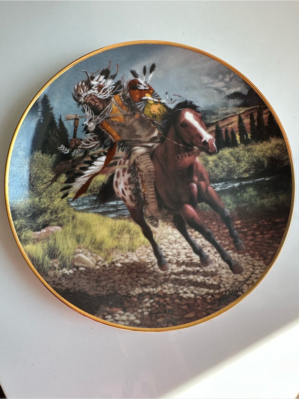 Charging Warrior by Chuck DeHaan – Limited Edition Fine Porcelain Collector